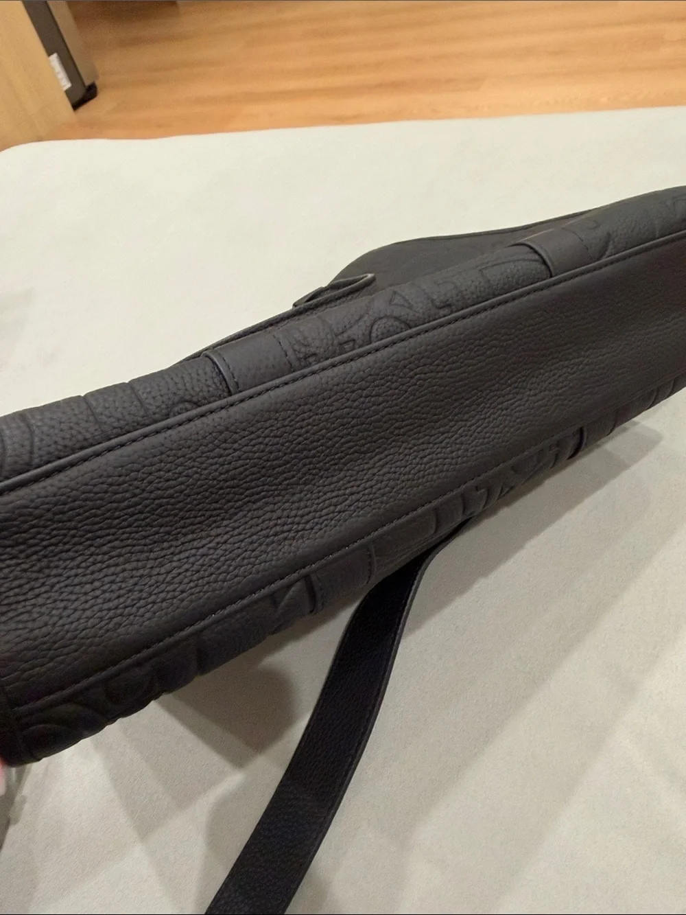 Black Dior Embossed Logo Briefcase Tote